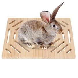 Hypeety Natural Wood Rabbit Scratch Board Bunny Scratching Pad for Rabbits Bunnies Durable Nail Trimming Teeth Grinding Indoor Play with Chew Toys