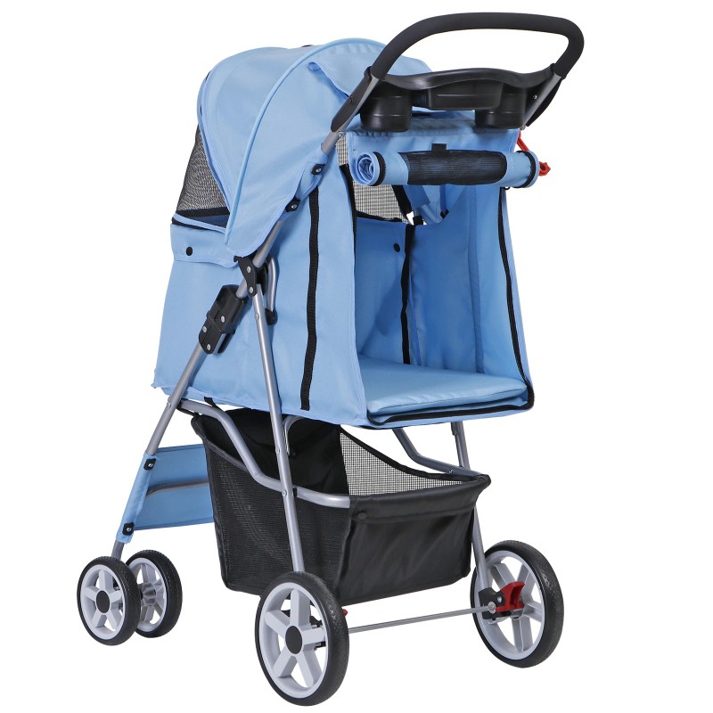 SEGAWE Pet Stroller Cat Dog Stroller 4 Wheel Travel Folding
