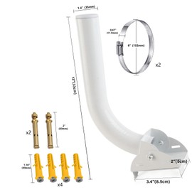 Fockety Montaje Starlink, Kit de Montaje en Poste J para Internet Kit para V2, Montaje en Techo de Acero Inoxidable con Adaptador de Montaje Starlink,