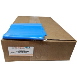 PlasticMill 12-16 Gallon Garbage Bags: Blue, 1.2 Mil, 24x31, 250 Bags.
