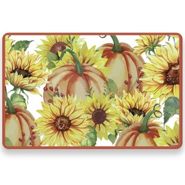 RUSPEPA 50 Pack Paper Place Mats, Autumn Sunflower and Pumpkin Design Disposable Paper Placemat for Kitchen, Dining, Spring Decoration，Party - 11 x 17 Inches