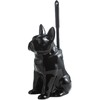 Comeon Ceramic Dog White/Black Toilet Brush and Holder Set, Plastic