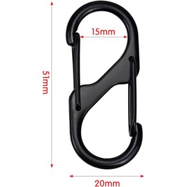 Mosquetón de Aluminio, Mini Clips de Mosquetón Doble, Mosqueton Llavero de Aluminio, Clips de Mosquetón, Llavero de montañismo Multifuncional para Correa de Perro para Acampar al Aire Libre (8 Pcs)