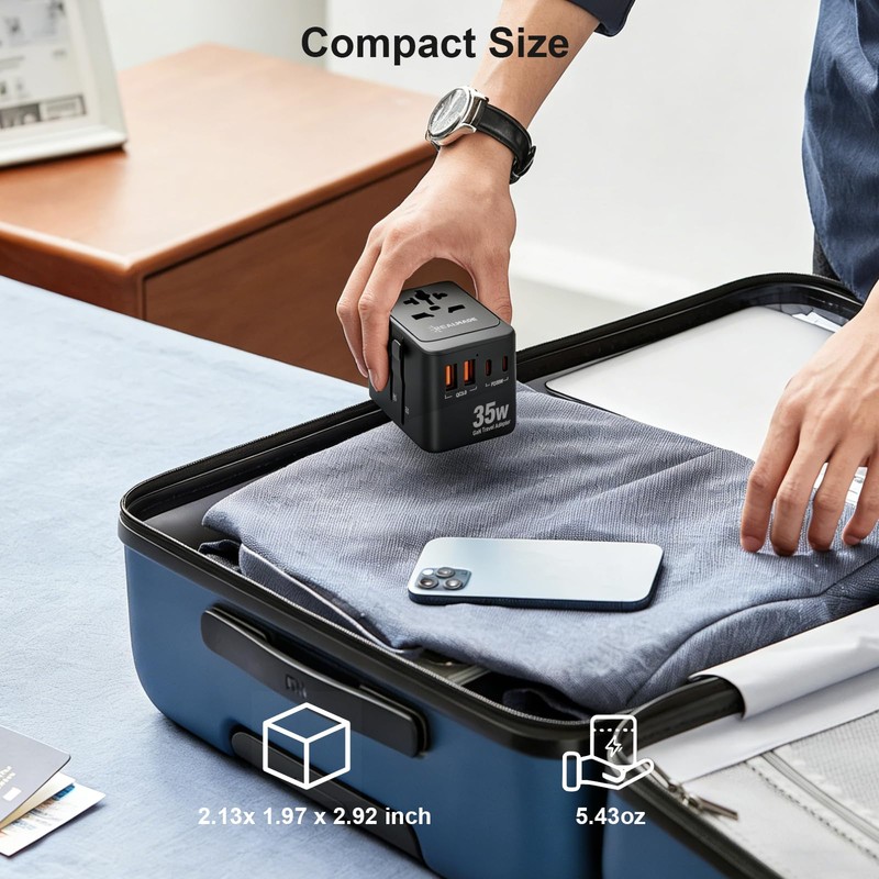 Realmade 35W PD International Travel Adapter 5-Port Type C G