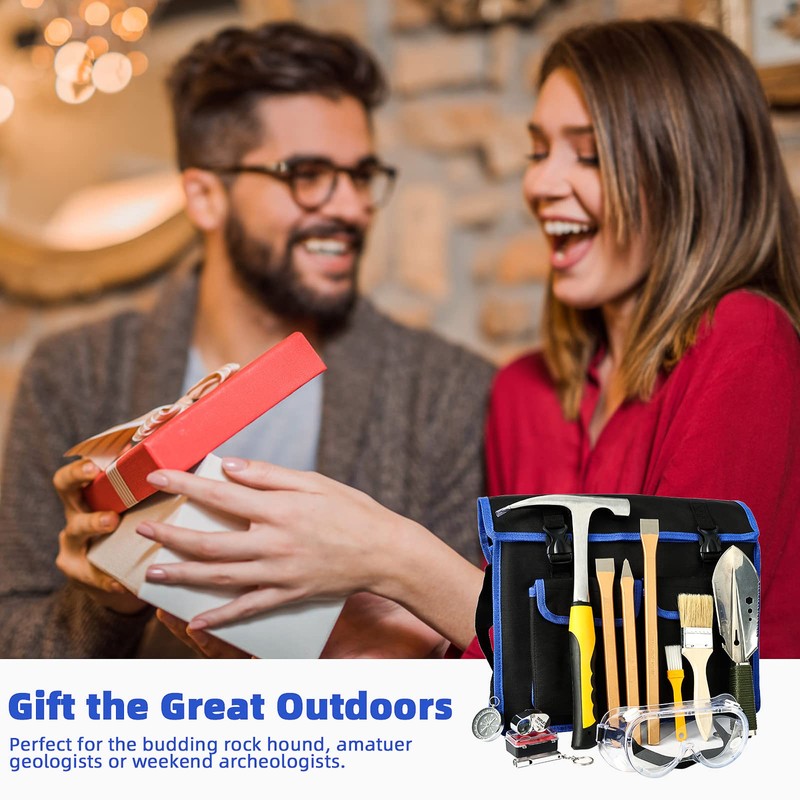 17PCS Geology Rock Pick Hammer Kit, 32oz Hammer & 3