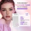 NAGARAKU 8D Prefabricated Fan Eyelashes, 120 Fans Volume, Premade Fans