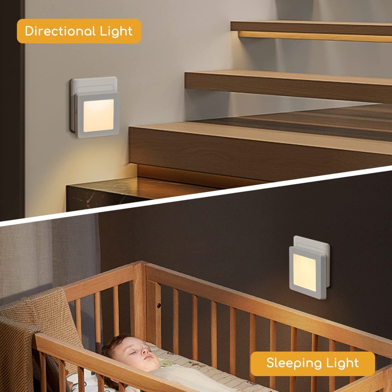 Aigostar Pack of 2 Night Light Socket with Twilight Sensor,