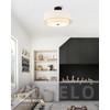 AUTELO Black Semi Flush Mount Ceiling Light, 3-Light 18" Flush