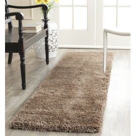 SAFAVIEH Milan Shag Collection SG180 Solid Non-Shedding Living Room Bedroom Dining Room Entryway Plush 2-inch Thick Accent Rug, 2' x 4', Dark Beige