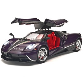 RZAPE Car Toys for Boys 1 18 Scale Diecast Cars Compatible for Pagani Huayra Dinastia Model Car Kits Collection,Metal Pull Back Cars with Light and Sound,Toy Cars for Boys Age 4-7（Purple）