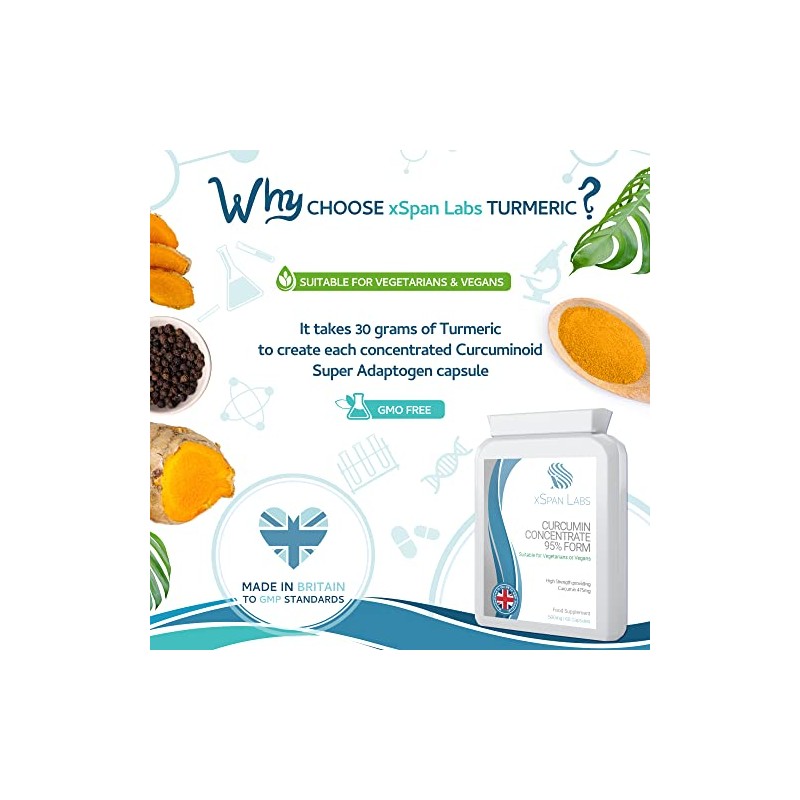 Curcumin Concentrate 95% Form with Black Pepper – 60 Capsules