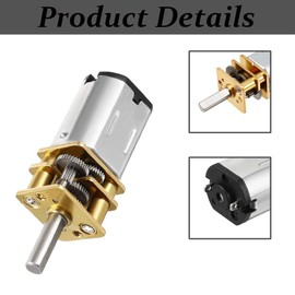 Micro Gear Motor DC 12V 1000RPM N20 High Torque Speed Reduction Motor with Metal Gearbox Motor for DIY RC Toys, Robot Model