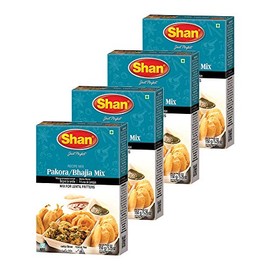 Shan Pakora/Bhajia Recipe Mix 5.29 oz (150g) - Seasoning Spice Powder for Traditional Lentil Fritters - Suitable for Vegetarians - Airtight Bag in a Box (Pack of 4)