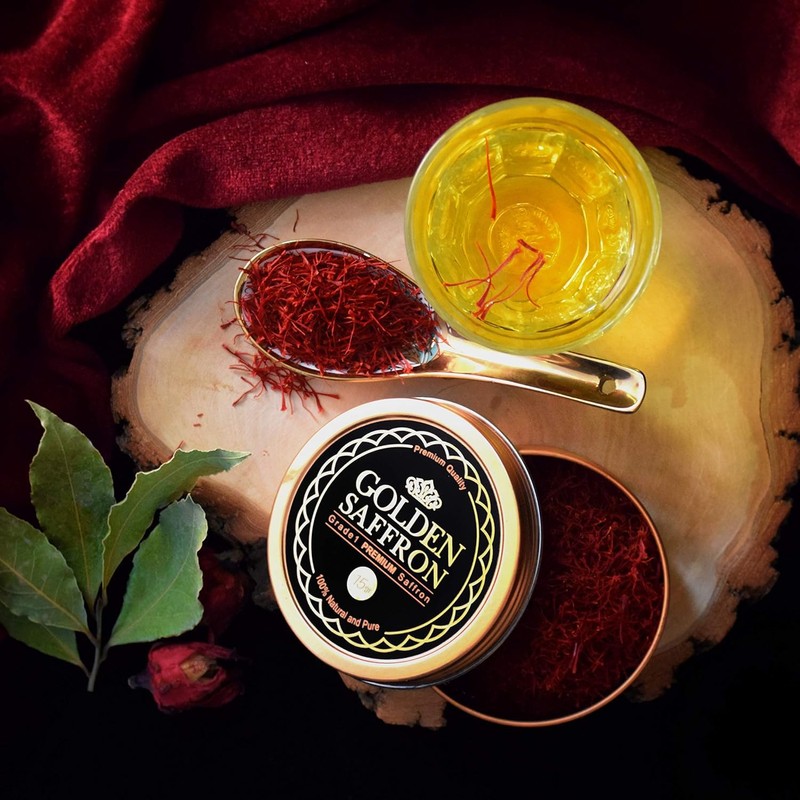 Golden Saffron, Finest Pure Premium All Red Saffron Threads, Grade