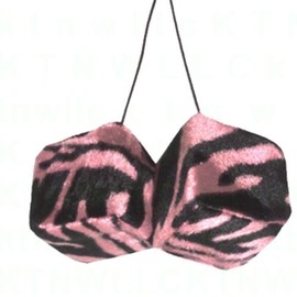 BDK A Pair of Hanging Dice - Zebra Pink
