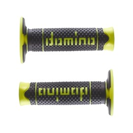 Domino Rubber Grips for Motorcycle Handlebar Motocross Offroad Pit Bike Enduro Trial MX Freeride (Yellow Neon)