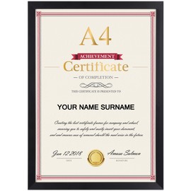 Giftgarden Black Picture Frame A4, Frame DIN A4 for 21 x 29.7 cm Photo and Pictures, Single Photo Frame for Children's Drawings, Artworks, Certificates, Documents