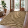 Lahome Neutral Geometric 5x7 Washable Rugs for Living Room Office,
