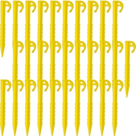 SZCXDKJ 30 Pcs Plastic Tent Pegs, Heavy Duty Plastic Tent Nails for Fixing Camping Tent Rain Tarps Garden Weed Mat