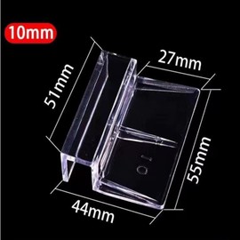 8pcs Acrylic Aquarium Lid Clips - 10mm Thick Universal Fish Tank Cover Holders, Transparent Glass Lid Support Brackets for Rimless Tank Aquarium Accessories