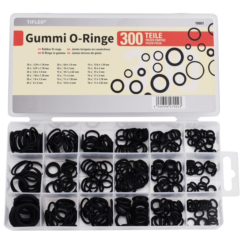 O-Rings Assortment 300 Pieces Made of NBR Rubber, ORings Set,