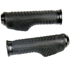MotorToGo 7/8" Black Handlebar Gel Hand Grips with Black End Cap for 2018 Honda Grom 125 ABS