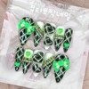 Green Gyaru Cosplay Handmade Nail Tips - Stiletto L /
