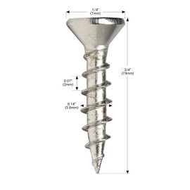 Rok Hardware #7 x 3/4" Standard Thread Phillips Flat Head MDF Wood Screws Nickel Plated S7X34FPCN (500)
