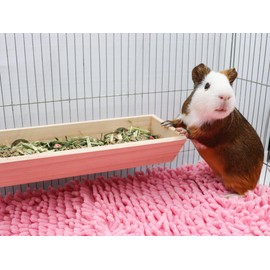Guinea Pig Feeder Box, Wooden Small Animal Food Feeder, Hanging Rabbit Food Bowl, Small Animal Cage Accessories, Suitable for Rabbit Bunny Chinchilla Guinea Pig Hamster