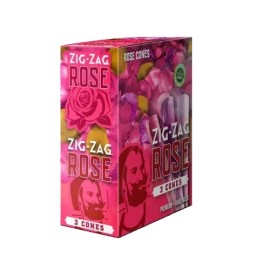 Zig-Zag King Size Natural Rose Cones 8 Tubes/ 24 Cones