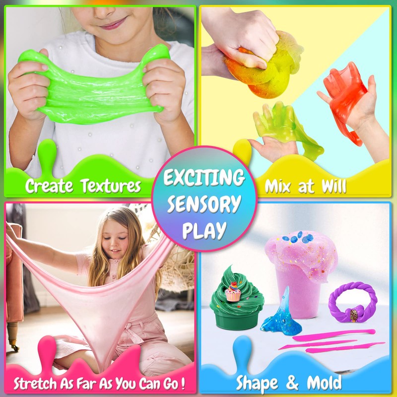 34 Cups Slime Kit for Girls Boys, DIY Slime Kit