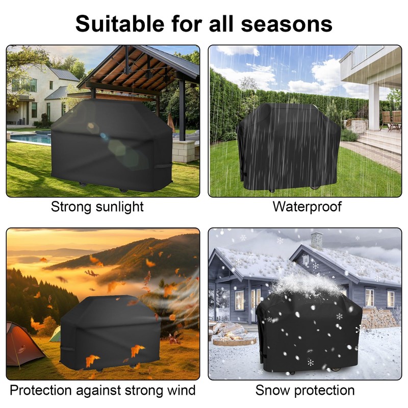 Heavy Duty BBQ Grill Cover,Rip Proof Barbecue Gas Cover with