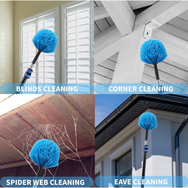 3 Pack Screw on Webster Cobweb Duster Head for Pole,Spider