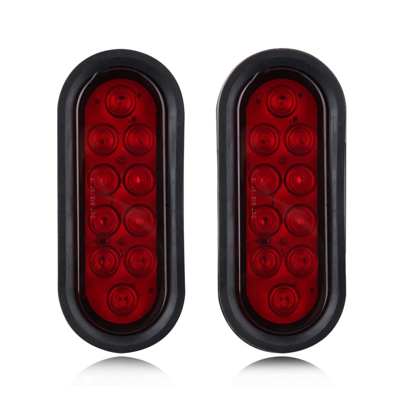 Partswcgg 6 Inch Oval LED Trailer Tail Lights 10 LED,