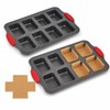 Mini Loaf Baking Pans, 2 Pack 8-Cavity Carbon Steel Banana