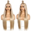 SOMIARIK Ash Blonde Wear and Go Glueless Wig, 13x6 Synthetic