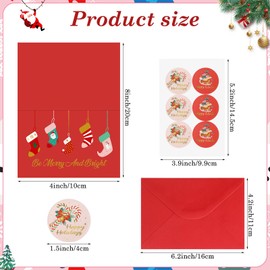 Faccito 30 Sets Christmas Greeting Cards with Envelopes and Stickers Christmas Holiday Cards Bulk Happy Holiday Winter Greeting Cards Merry Christmas Cards Boxed for Xmas New Year Gifts, 4" x 6"