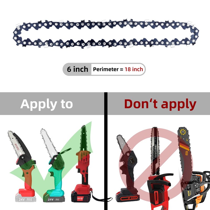 [2 Packs] 6 Inch Mini Chainsaw Chain, 6 Inch Replacement