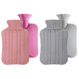 Kellegour 2 Bolsas De Agua Caliente, Bolsas De Agua Caliente De Goma Con Funda De Punto, Bolsas De Agua Caliente Con Funda, Bolsas De Agua Caliente,  