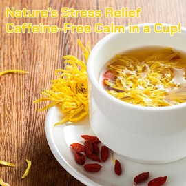 Premium Dried Chrysanthemum Tea, 100g/3.53oz Pure Juhua Flower Herbal Tea Loose Leaf, Sweet Fresh No Sugar No Gluten Dried Chrysanthemum Flower, for promote relaxation