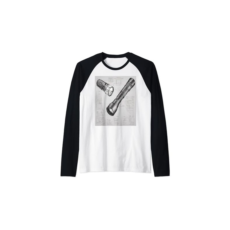 Flashlight Luminary Design Raglan Baseball Tee