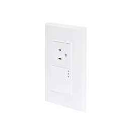 iGOTO PB612-B Placa con apagador y contacto aterrizado, Color blanco