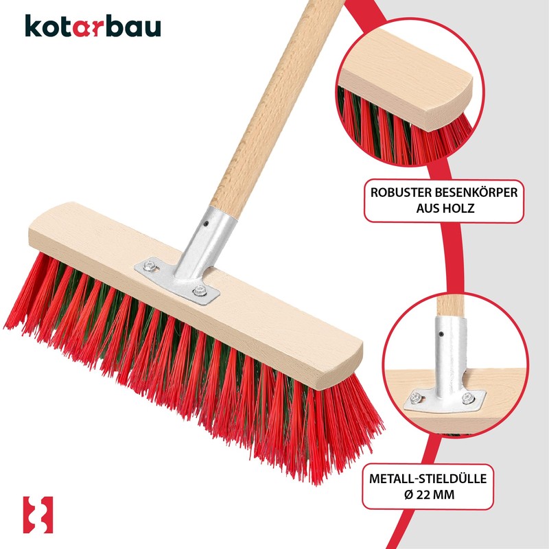 KOTARBAU® Street broom, 300 mm, industrial broom, garden broom, indoor