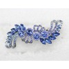Faship Gorgeous Blue Crystal Flower Barrette Clip - Blue