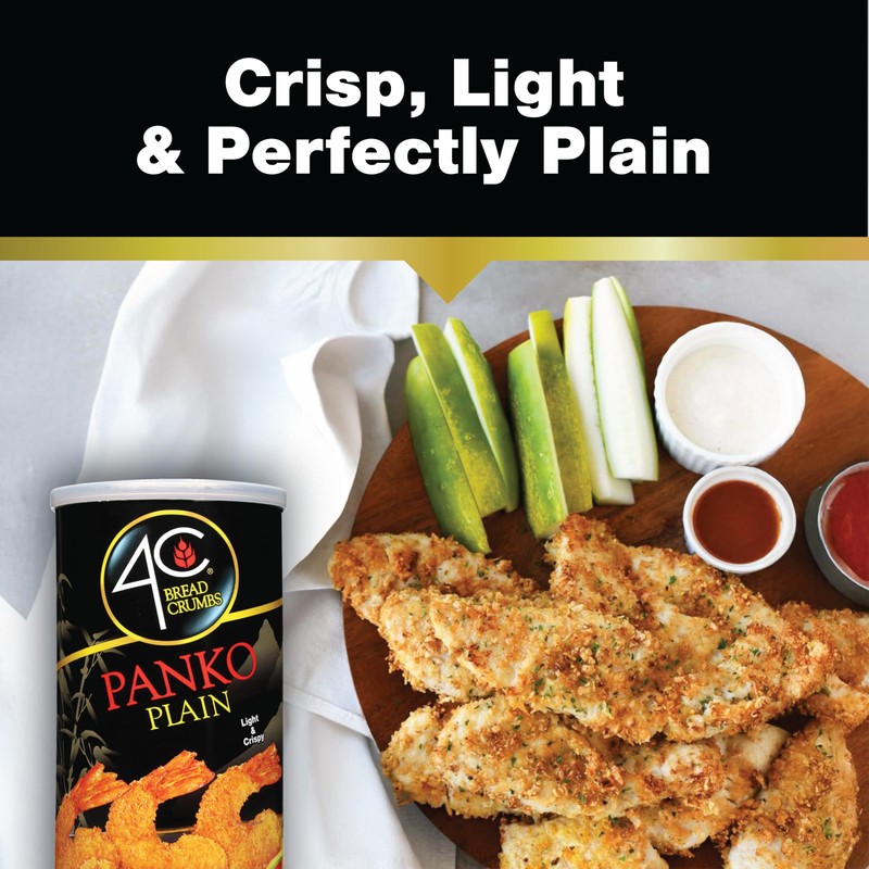 4C Premium Bread Crumbs, Panko Plain 8 Ounce 1 Pack,