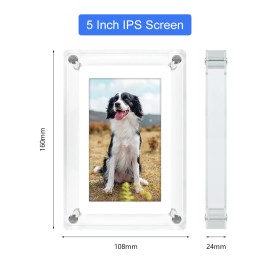 OEM 5 Inch 4GB IPS Motion Video Frame Art Screen Digital Frame Video Playback Home Decor Video Photo Frame for Giftsmodel number: AVF-5.0, color: White, plug type: US PLUG