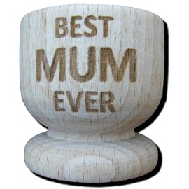 FastCraft BEST MUM EVER GREATEST WOODEN EGG CUP PRESENT IDEA EGGCUP