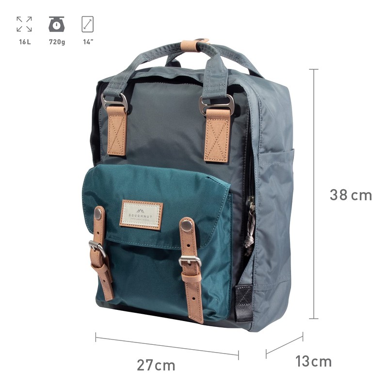 Doughnut Unisex Jungle Series Backpack, Charcoal X Teal