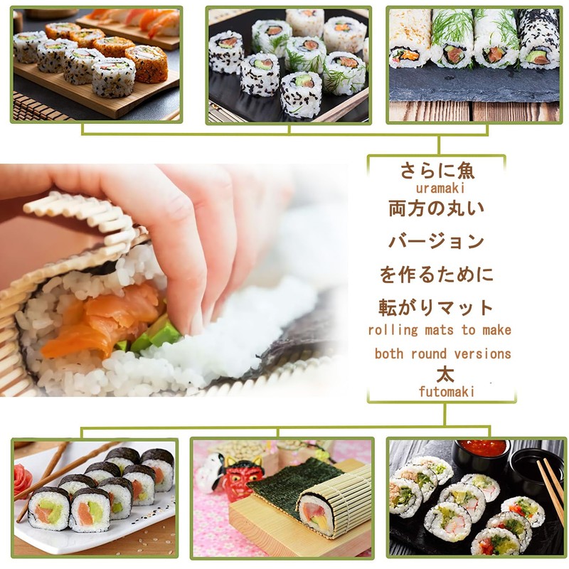 Sushi Making Kit with Bamboo Sushi Mat, Sushi Cutting Mold