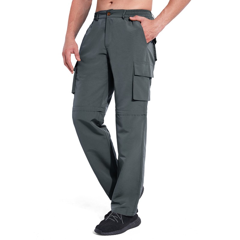 WZIKAI Mens Convertible Hiking Pants with Multi Pockets Waterproof Lightweight
